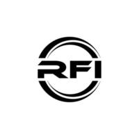 RFI letter logo design in illustration. Vector logo, calligraphy designs for logo, Poster, Invitation, etc.