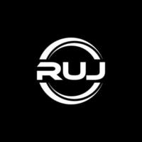 RUJ letter logo design in illustration. Vector logo, calligraphy designs for logo, Poster, Invitation, etc.