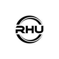 diseño del logotipo de la letra rhu en la ilustración. logotipo vectorial, diseños de caligrafía para logotipo, afiche, invitación, etc. vector