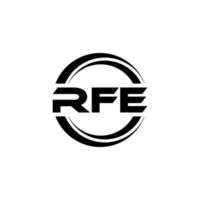 RFE letter logo design in illustration. Vector logo, calligraphy designs for logo, Poster, Invitation, etc.