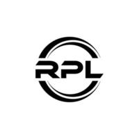 RPL letter logo design in illustration. Vector logo, calligraphy designs for logo, Poster, Invitation, etc.