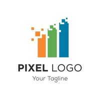 píxel logo diseño vector modelo