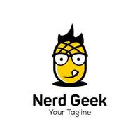 Geek and Nerd Logo Character Stock Image  vector template