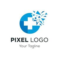 píxel logo diseño vector modelo