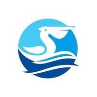 Pelican Bird Logo Abstract Design Vector Template