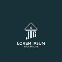 JG initial logo monogram real estate with home image ideas vector