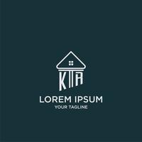 KR initial logo monogram real estate with home image ideas vector