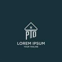 PO initial logo monogram real estate with home image ideas vector