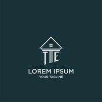 TE initial logo monogram real estate with home image ideas vector