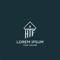 HF initial logo monogram real estate with home image ideas vector