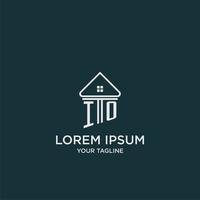 IO initial logo monogram real estate with home image ideas vector