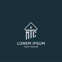 MC initial logo monogram real estate with home image ideas vector