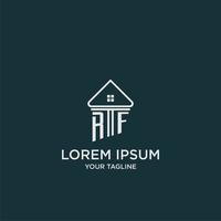 RF initial logo monogram real estate with home image ideas vector