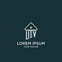 UV initial logo monogram real estate with home image ideas vector