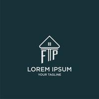 FP initial logo monogram real estate with home image ideas vector