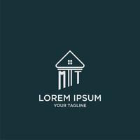 MT initial logo monogram real estate with home image ideas vector