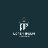QP initial logo monogram real estate with home image ideas vector
