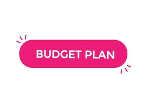 presupuesto plan botón vectores.signo etiqueta habla burbuja presupuesto plan vector