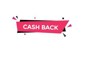 cash back button vectors.sign label speech bubble cash back vector