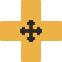 Four Way Intersection Vector Icon Design