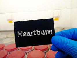 Heart Burn medical term, gastroesophageal reflux disease or GERD, medical conceptual image. photo