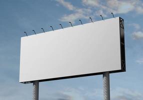 Mockup Outdoor billboard on blue sky background with copy space for your logo or graphic design photo