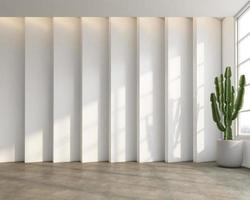 Loft style empty room with minimalist white pattern wall. 3d rendering photo