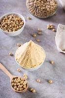 Traditional fermented soy miso seasoning in a bowl on the table. Japanese food. Vertical view photo