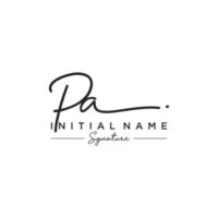 Letter PA Signature Logo Template Vector