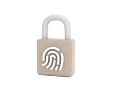 biometric fingerprint password with padlock icon. security concept photo