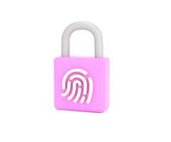 biometric fingerprint password with padlock icon. security concept photo
