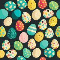 ood themed collection of easter eggs as pattern background vector