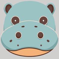 common hippopotamus herbivore mammal animal face vector