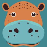 common hippopotamus herbivore mammal animal face vector