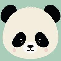 común panda oso mamífero animal cara vector