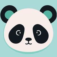 común panda oso mamífero animal cara vector