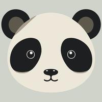común panda oso mamífero animal cara vector