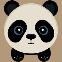 común panda oso mamífero animal cara vector