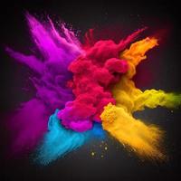 Splashes of paint on the Holi holiday photo