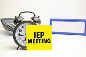 Retro alarm clock and the text iep meeting photo