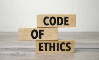 código de ética , negocio, financiero concepto. para negocio planificación foto