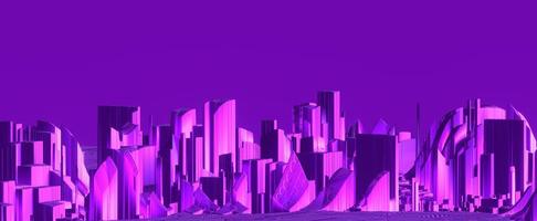 Purple futuristic synthwave metropolis background photo