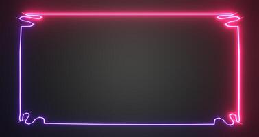 Laser neon frame with digital curves background photo