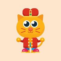 Cute cat maskot character with flat design illustrator vector