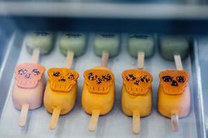 Tasty cookies for Halloween celebration in a shop window photo