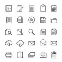 Set of Outline stroke document icon vector