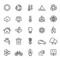 Set of Outline Stroke Ecology Icons vector