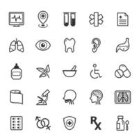 Set of Outline stroke Medical icon vector