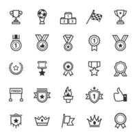 Set of Outline Stroke Award and Trophy Icons vector