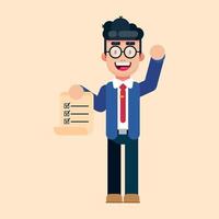 Businessman character model  with flat illustration vector